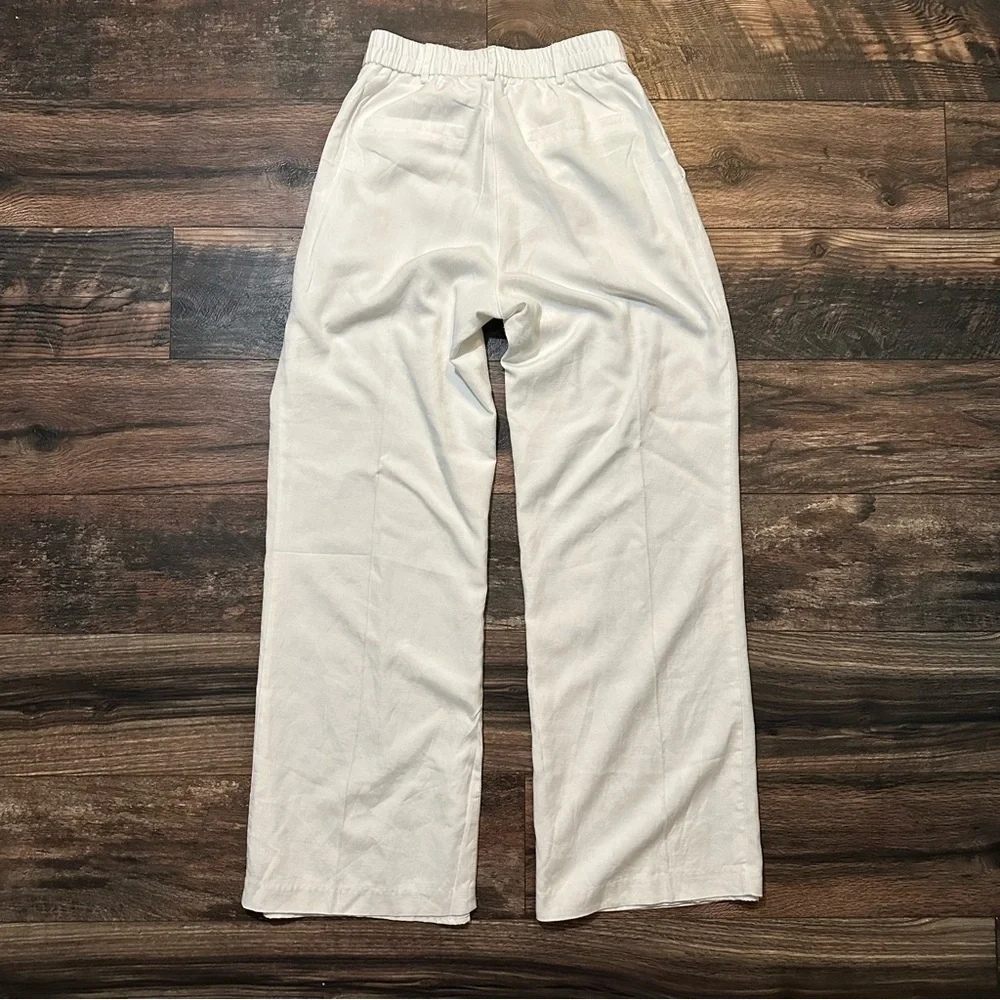 Aqua cotton and linen lined pants size XS - Picture 12 of 13